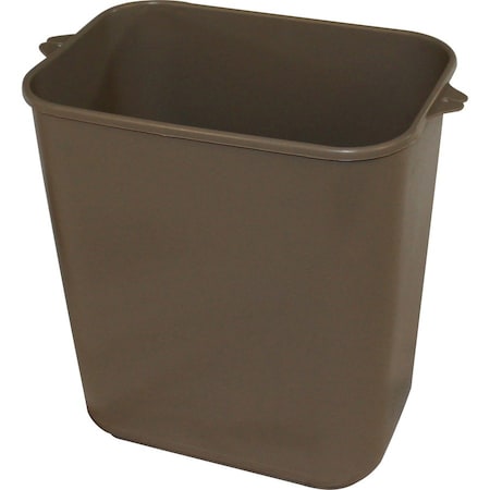 3.50 Gal Soft-Sided Wastebasket, Beige, Polyethylene; Plastic